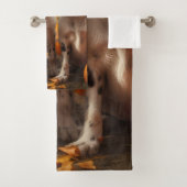 Engelse Setter Puppy Herfst Delight Pompoen Bad Handdoek (Insitu)