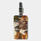 Engelse Setter Puppy Herfst Delight Pompoen Bagagelabel (Voorkant verticaal)