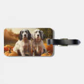 Engelse Setter Puppy Herfst Delight Pompoen Bagagelabel (Achterkant horizontaal)