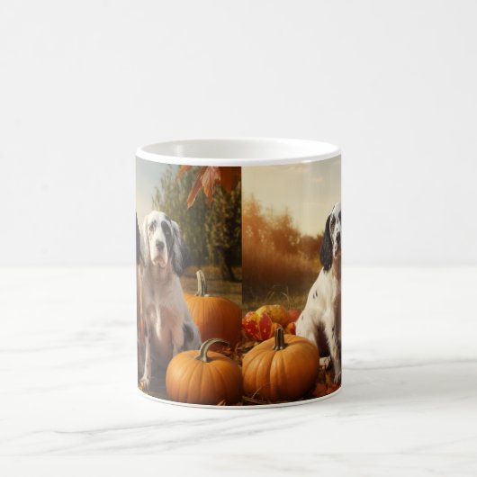 Engelse Setter Puppy Herfst Delight Pompoen Koffiemok (Center)