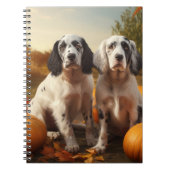 Engelse Setter Puppy Herfst Delight Pompoen Notitieboek (Voorkant)