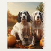 Engelse Setter Puppy Herfst Delight Pompoen Planner (Achterkant)