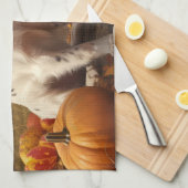 Engelse Setter Puppy Herfst Delight Pompoen Theedoek (Quarter Fold)