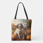 Engelse Setter Puppy Herfst Delight Pompoen Tote Bag (Achterkant)