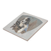 Engelse Setter puppy met een klassiek shotgun Tegeltje (Zijkant)