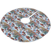 Engelse Setter Rent in Sneeuw met Kerstmuts Kerstboom Rok (Gekanteld)