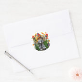 Engelse Setter Ronde Sticker (Envelop)
