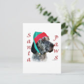 Engelse Setter Santa Paws Feestdagenkaart (Staand voorkant)