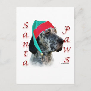 Engelse Setter Santa Paws Feestdagenkaart