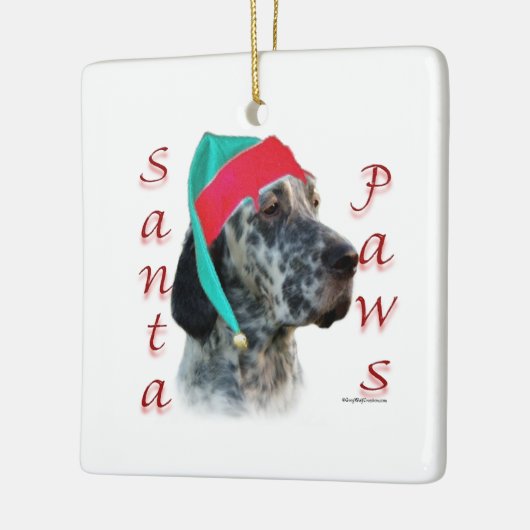Engelse Setter Santa Paws Keramisch Ornament (Links)