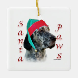 Engelse Setter Santa Paws Keramisch Ornament
