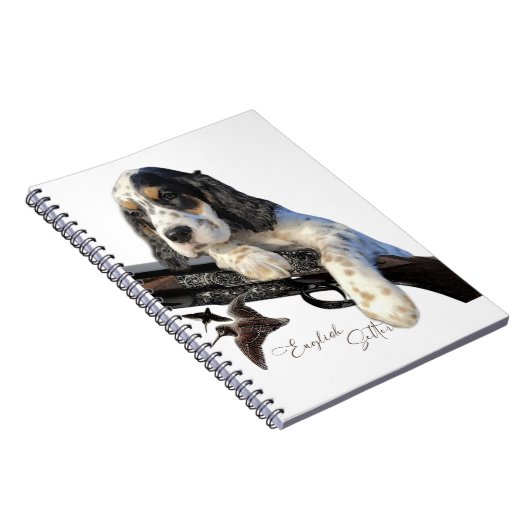 Engelse Setter, schattige Mok koffiekfles Tas Notitieboek (Rechterzijde)