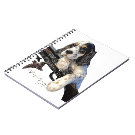 Engelse Setter, schattige Mok koffiekfles Tas Notitieboek (Linkerzijde)