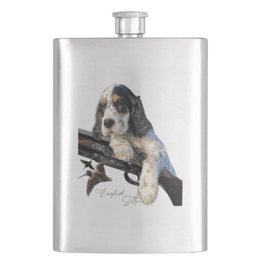 Engelse Setter, schattige puppy Coffee Mok Flask Flacon (Voorkant)