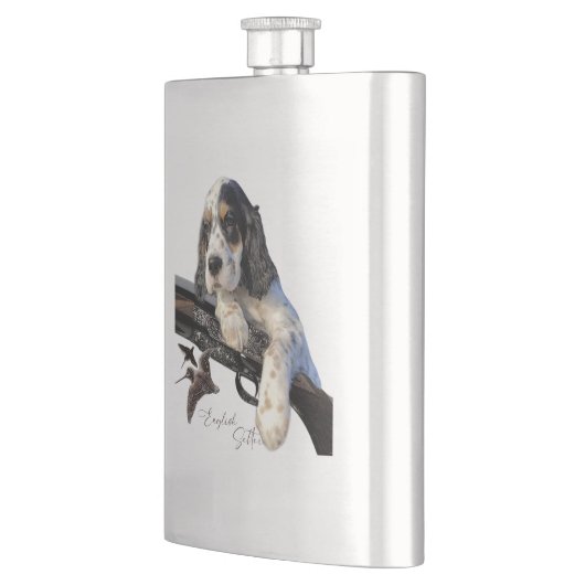 Engelse Setter, schattige puppy Coffee Mok Flask Flacon (Links)