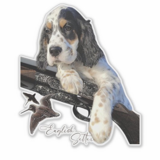 Engelse Setter, schattige puppy Sticker (Voorkant)