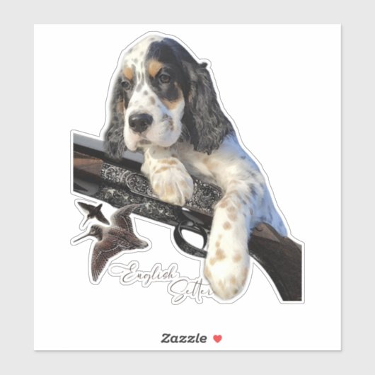 Engelse Setter, schattige puppy Sticker (Vel)