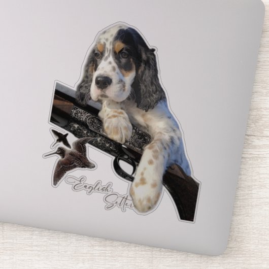 Engelse Setter, schattige puppy Sticker (Detail)