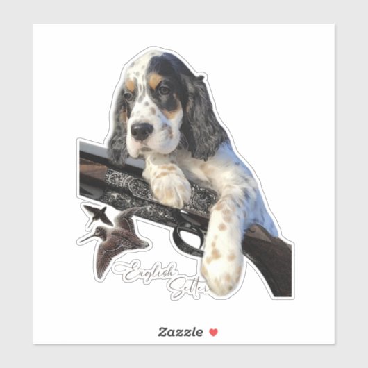 Engelse Setter, schattige puppy Sticker (Vel)