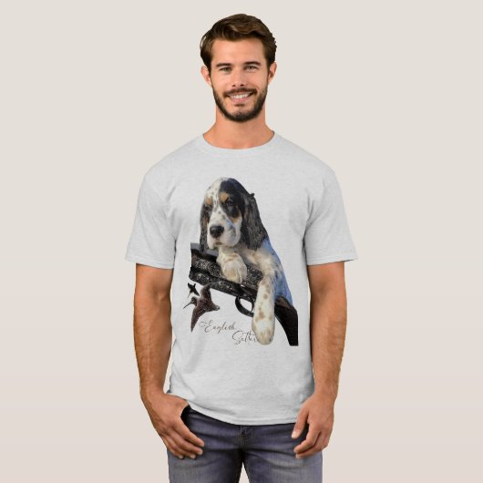 Engelse Setter, schattige puppy T-Shirt (Voorkant volledig)