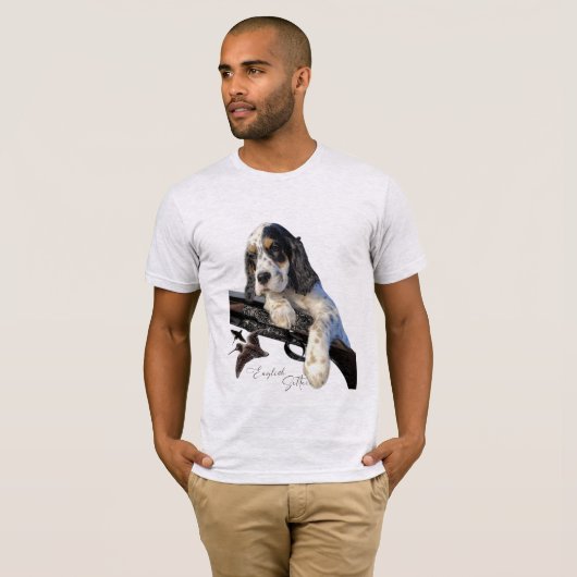 Engelse Setter, schattige puppy T-shirt (Voorkant volledig)