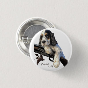 Engelse Setter, schattige puppy T-Shirt Trucker Ha Ronde Button 3,2 Cm
