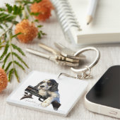 Engelse Setter, schattige puppy T-Shirt Trucker Ha Sleutelhanger (Voorkant Rechts)