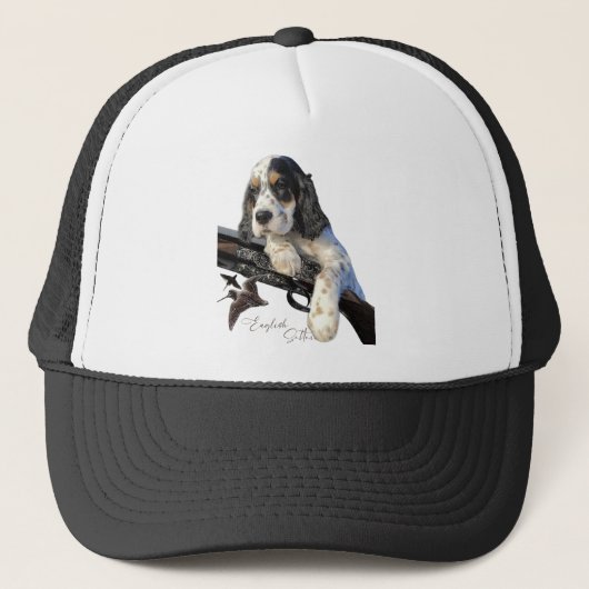 Engelse Setter, schattige puppy T-Shirt Trucker Pet (Voorkant)