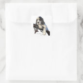 Engelse Setter, schattige puppy Vierkante Sticker (Tas)