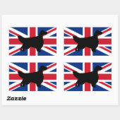 Engelse setter silhouet vlag rechthoekige sticker (Vel)