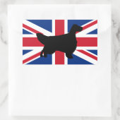Engelse setter silhouet vlag rechthoekige sticker (Tas)