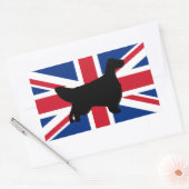 Engelse setter silhouet vlag rechthoekige sticker (Envelop)