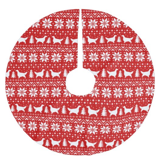 Engelse setter silhouetten kerstpatroon rood kerstboom rok (Voorkant)