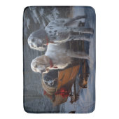 Engelse Setter Sneeuw Slede Kerst Decoratie Badmat (Voorkant Verticaal)
