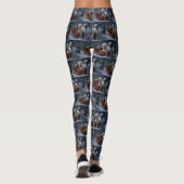 Engelse Setter Sneeuw Slede Kerst Decoratie Leggings (Achterkant)