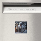 Engelse Setter Sneeuw Slede Kerst Decoratie Magneet (Insitu (Vaatwasser))