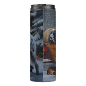 Engelse Setter Snowy Sleigh Kerst Decor Thermosbeker (Achterkant)