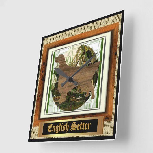 Engelse Setter Sport Vierkante Klok (Hoek)
