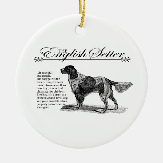 Engelse Setter  Storybook Style Keramisch Ornament (Voorkant)