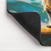 Engelse Setter Strand Surfen Schilderij Muismat (Hoek)