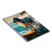 Engelse Setter Strand Surfen Schilderij Notitieboek (Rechterzijde)