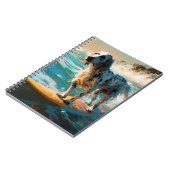 Engelse Setter Strand Surfen Schilderij Notitieboek (Linkerzijde)