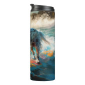Engelse Setter Strand Surfen Schilderij Thermosbeker (Geroteerd rechts)