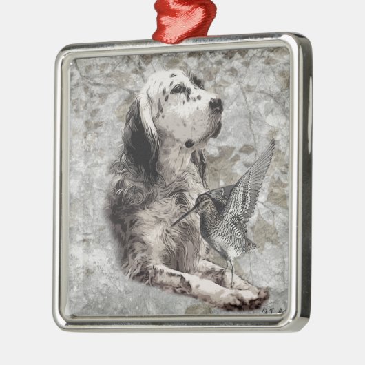 Engelse Setter T-Shirt Trucker Hat Button Keychai Metalen Ornament (Links)