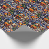 Engelse Setter Trick-or-Treating Halloween kostuum Cadeaupapier (Hoek)