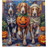 Engelse Setter Trick-or-Treating Halloween Kostuum Douchegordijn (Voorkant)