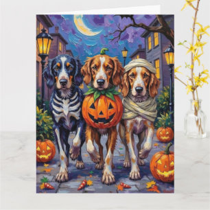 Engelse Setter Trick-or-Treating Halloween Kostuum Kaart