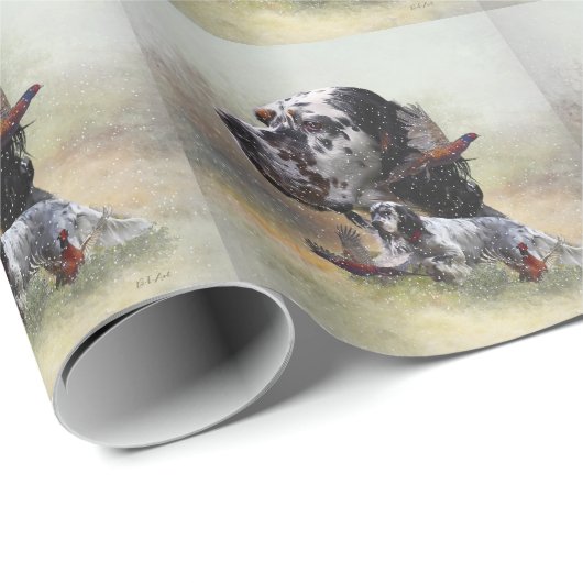 Engelse setter, vogeljacht cadeaupapier (Rol Hoek)