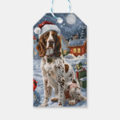 Engelse Setter Winter Wonderland Christmas Joy Cadeaulabel (Voorkant)