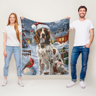 Engelse Setter Winter Wonderland Christmas Joy Fleece Deken